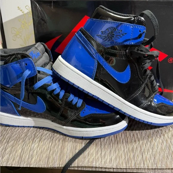 Jordan Men's Black and Blue Sneakers (Replicas) SZ 9.5. Box7 - Picture 4 of 6